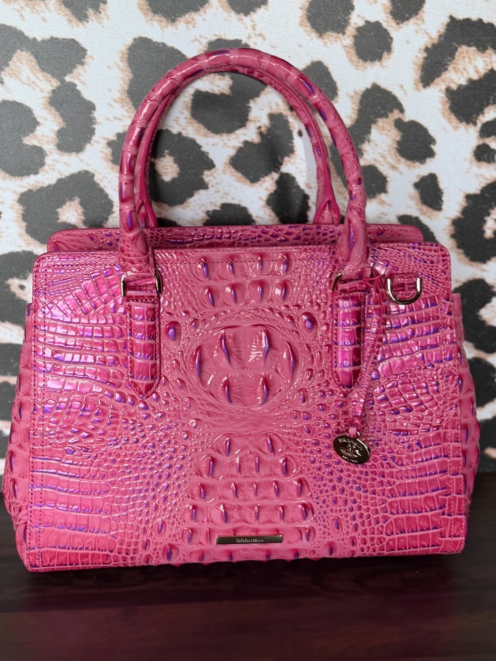 BRAHMIN SMALL FINLEY PHLOX PINK NWT GREAT EYE PLACEMENT PURPLE